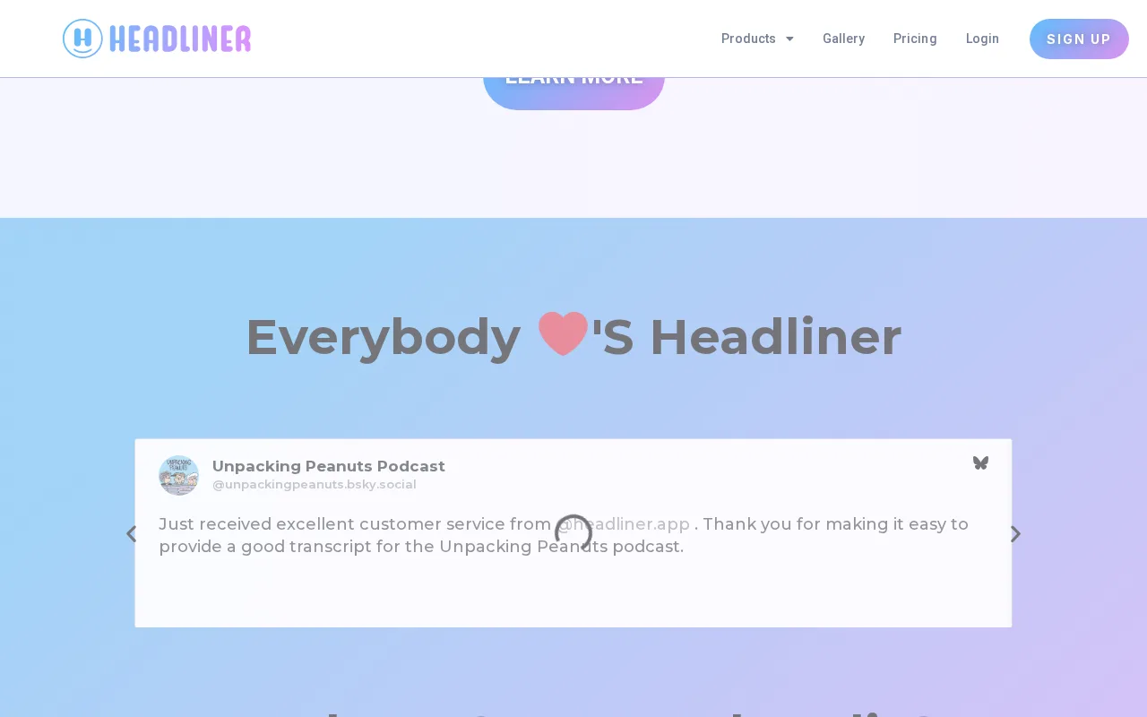 Headliner — preview