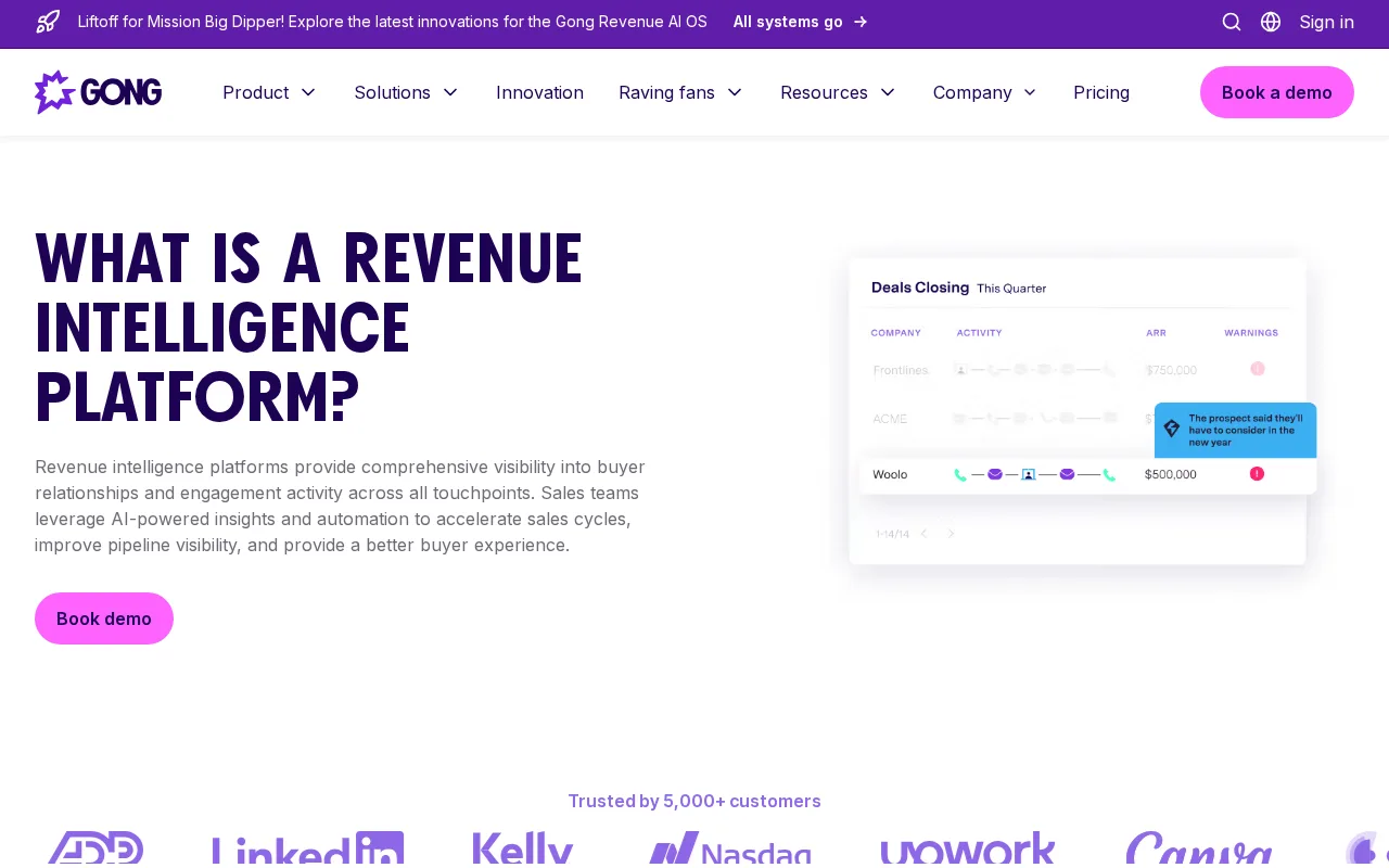 Gong Revenue Intelligence — preview