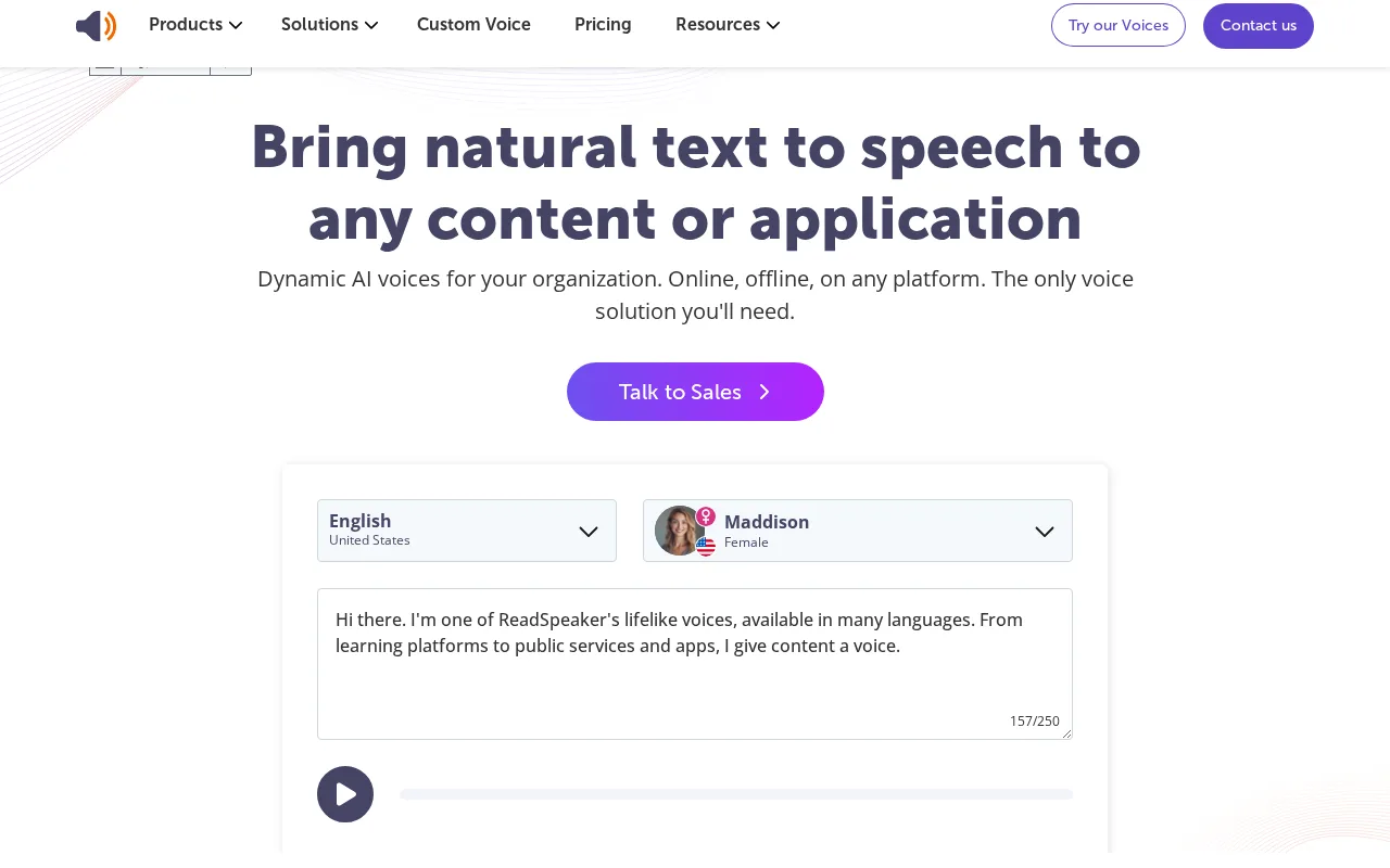 ReadSpeaker AI — preview