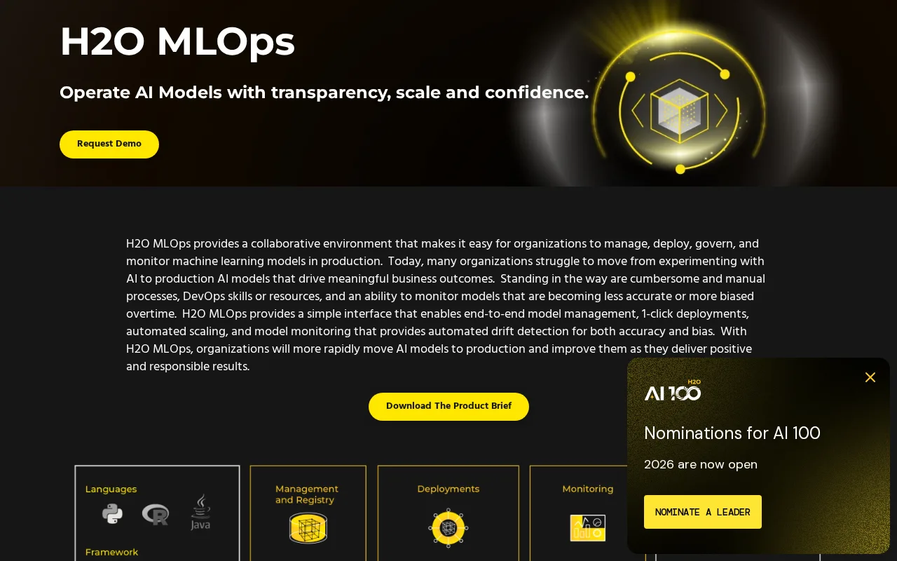 H2O MLOps — preview