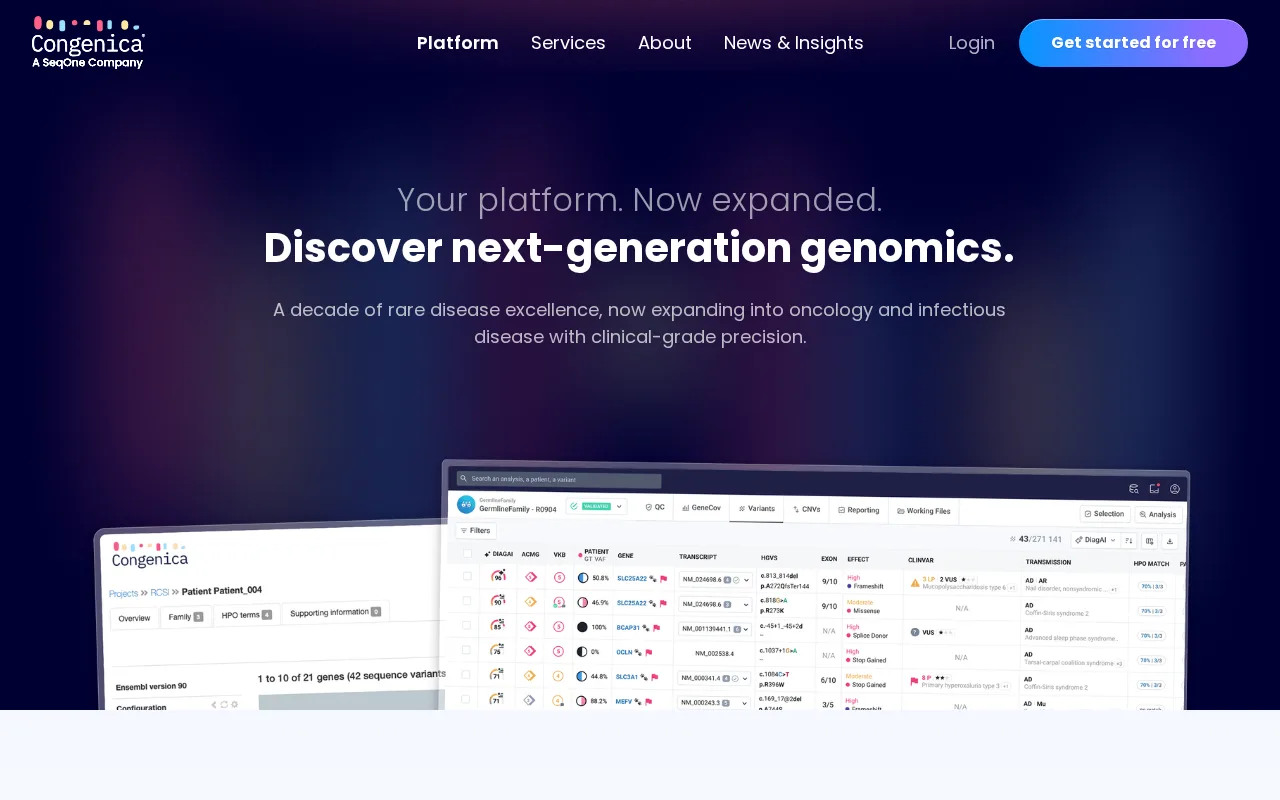 Congenica Platform — preview