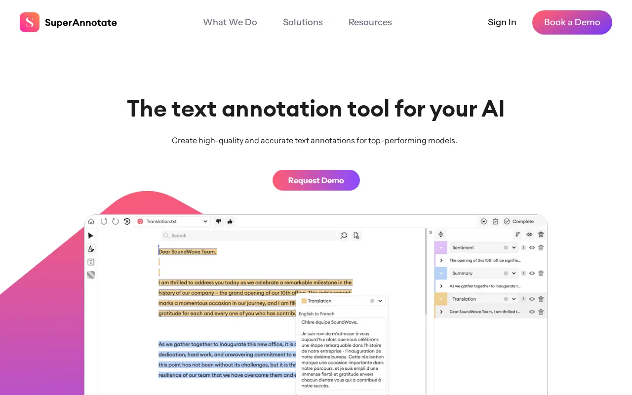 SuperAnnotate Text — preview