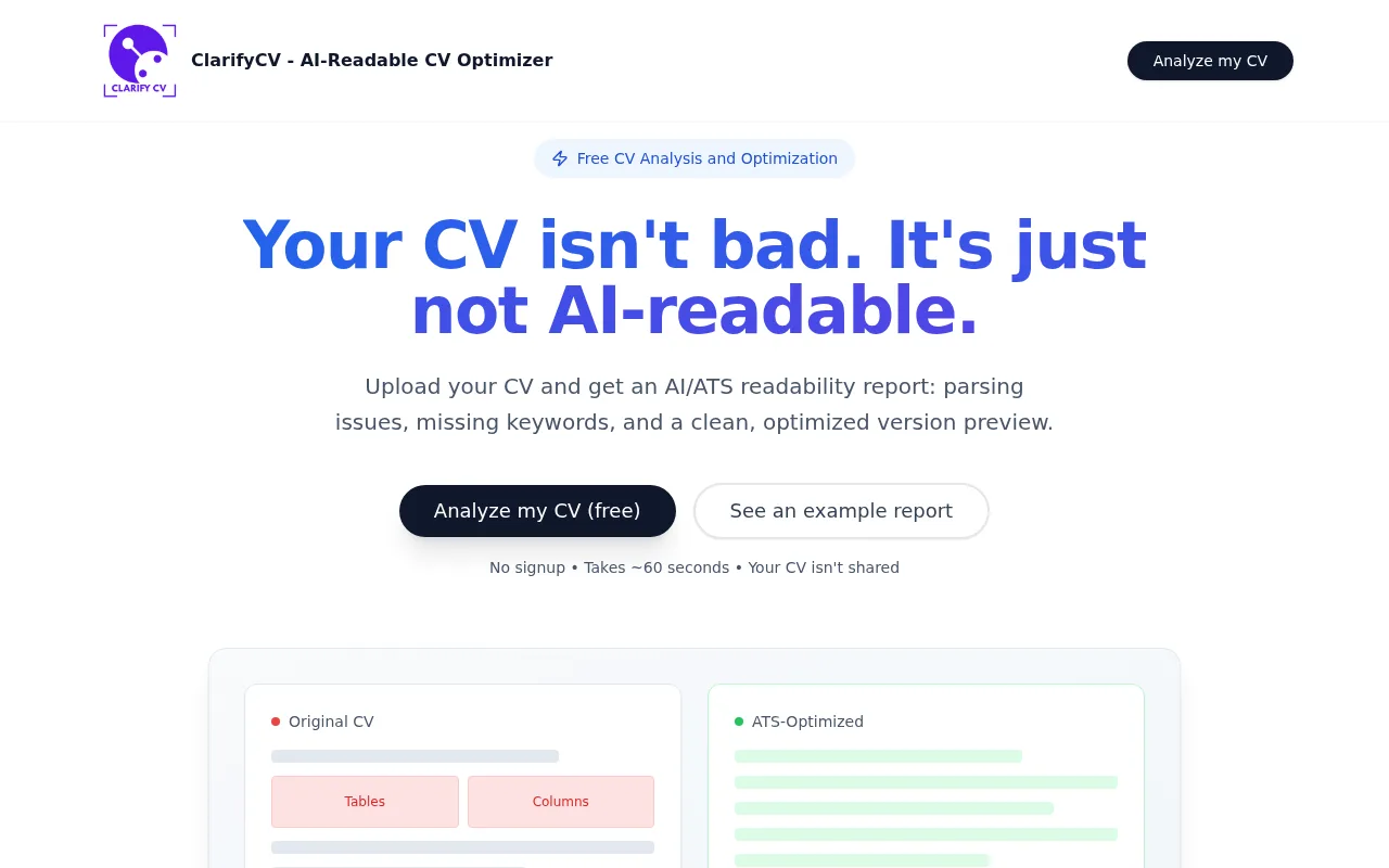 ClarifyCV — preview